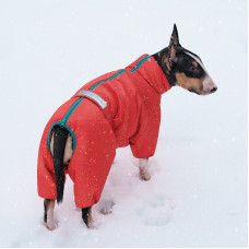 Зимний комбинезон для собак COLD красного цвета