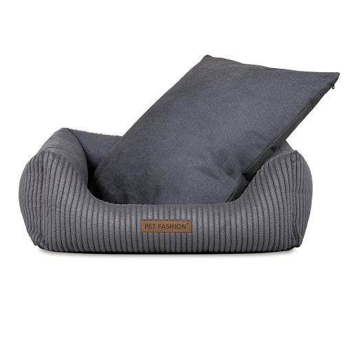 Лежак Pet Fashion DEVID для собак тёмно-серый 62×50×19 см