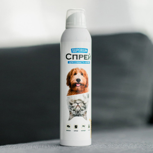 Спрей от блох, клещей и насекомых для собак SUPERIUM