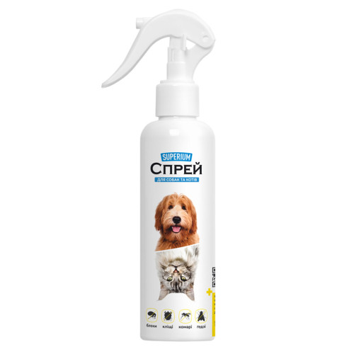 Спрей от блох, клещей и насекомых для собак SUPERIUM