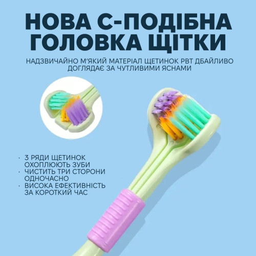 Зубна щітка для собак Todli, рожева, тристороння