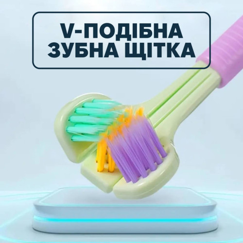 Зубная щетка для собак Todli, фиолетовая, трехсторонняя