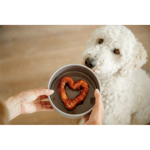 Миска Trixie для собак керамическая с резиновой основой серая