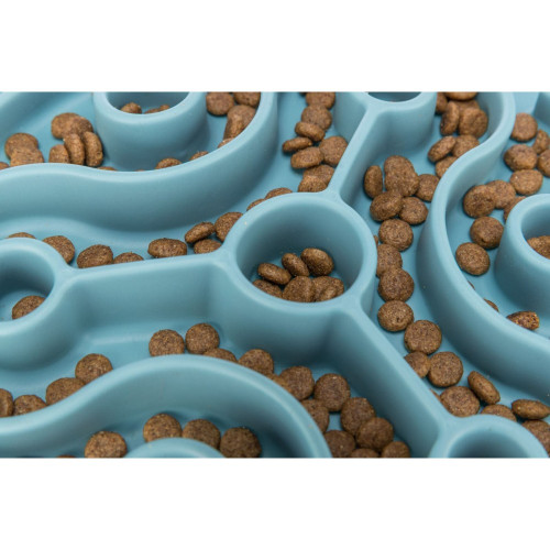 Коврик-миска Trixie для медленного кормления собак силиконовый голубой диаметр 28 см