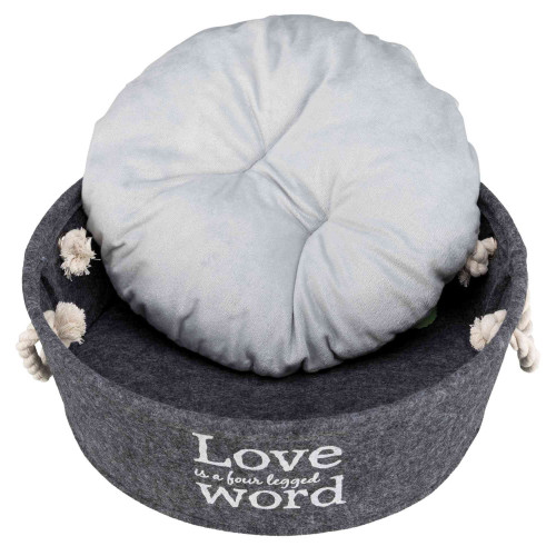 Лежак Trixie Lian для собаки серый фетр/плюш 37 см