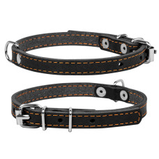 Нашийник для собак "CoLLaR" одинарний шкіряний чорного кольору