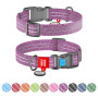 Ошейник из восстановленного хлопка WAUDOG Re-cotton светоотражающий фиолетового цвета