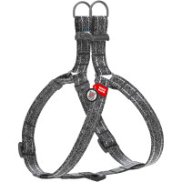 Шлея для собак из восстановленного хлопка WAUDOG Re-cotton серая с QR-паспортом