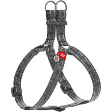 Шлея для собак из восстановленного хлопка WAUDOG Re-cotton серая с QR-паспортом