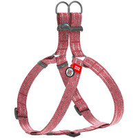 Шлея для собак из восстановленного хлопка WAUDOG Re-cotton красная с QR-паспортом