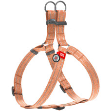 Шлея для собак из восстановленного хлопка WAUDOG Re-cotton оранжевая с QR-паспортом