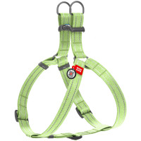 Шлея для собак из восстановленного хлопка WAUDOG Re-cotton салатовая с QR-паспортом