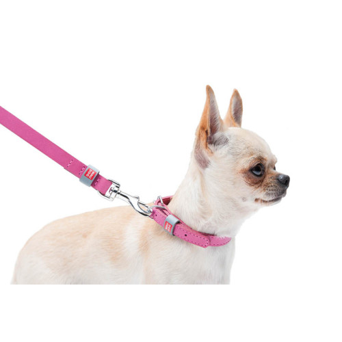 Кожаный поводок для собак WauDog Classic розового цвета, 122 см