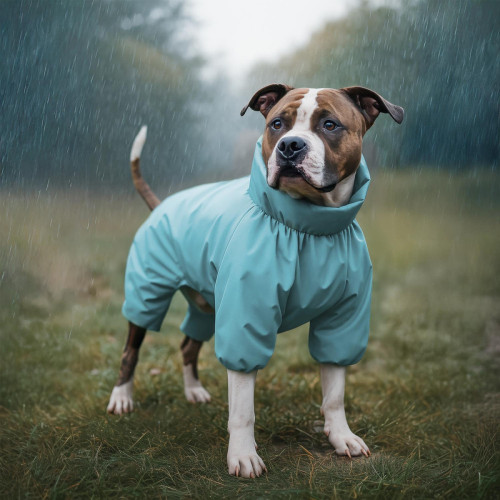 Дождевик для собак WAUDOG Clothes водонепроницаемый голубой