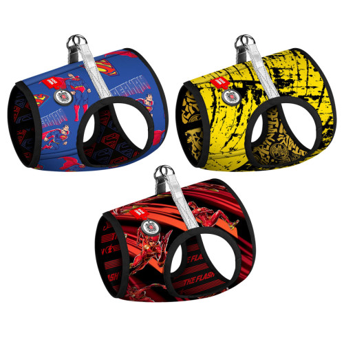 Мягкая шлея для собак WAUDOG Clothes рисунок "Скорость Флэша" с QR паспортом