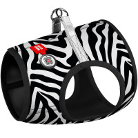 Мягкая шлея для собак WAUDOG Clothes рисунок "Зебра" с QR паспортом