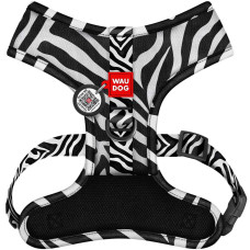 Шлея для собак дихаюча WAUDOG Mesh малюнок "Зебра" з QR паспортом