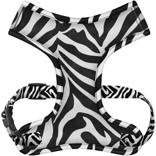 Шлея для собак дихаюча WAUDOG Mesh малюнок "Зебра" з QR паспортом