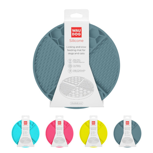 Коврик для медленного кормления собак WAUDOG Silicone, серый