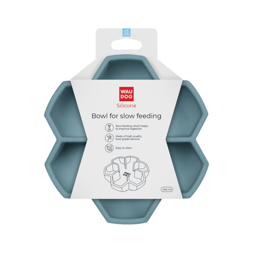 Миска для медленного кормления собак WAUDOG Silicone, серая