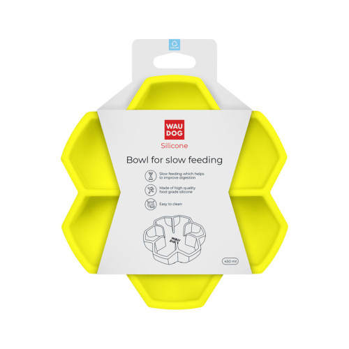 Миска для повільного харчування собак WAUDOG Silicone, жовта