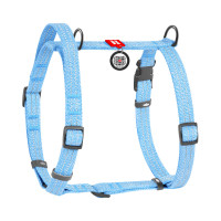 Шлея для собак з ручкою анатомічна Н-подібна WAUDOG Re-cotton Блакитна