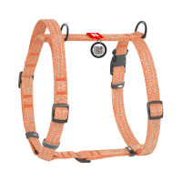 Шлея для собак с ручкой анатомическая Н-образная WAUDOG Re-cotton Оранжевая