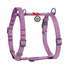 Шлея для собак с ручкой анатомическая Н-образная WAUDOG Re-cotton Фиолетовая