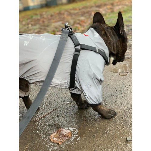 Шлея для собак водостойкая WAUDOG Waterproof с металлическим фастексом "Черная"