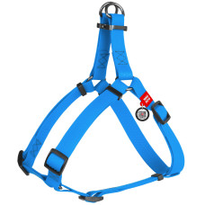 Шлея для собак водостойкая WAUDOG Waterproof с металлическим фастексом "Голубая"