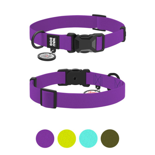 Ошейник WAUDOG Magnet фиолетовый – водостойкий с магнитной застёжкой