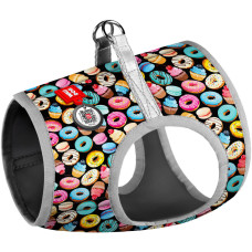 М'яка шлея для собак WAUDOG Clothes малюнок "Пончики" з QR паспортом