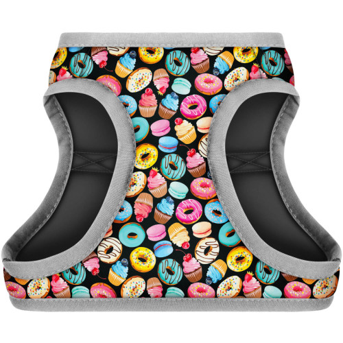 М'яка шлея для собак WAUDOG Clothes малюнок "Пончики" з QR паспортом