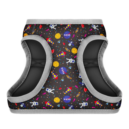 Мягкая шлея для собак WAUDOG Clothes рисунок "NASA" с QR паспортом