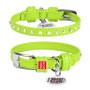 Нашийник для собак WAUDOG Glamour шкіряний салатовий зі стразами та QR паспортом