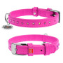 Нашийник для собак WAUDOG Glamour шкіряний рожевий зі стразами та QR паспортом