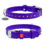 Нашийник для собак WAUDOG Glamour шкіряний фіолетовий зі стразами та QR паспортом
