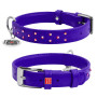 Нашийник для собак WAUDOG Glamour шкіряний фіолетовий зі стразами та QR паспортом