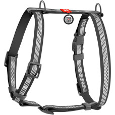 Шлея для собак Н-образная светоотражающая WAUDOG Waterproof цвет "Серый"