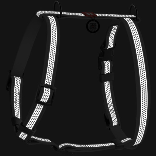 Шлея для собак Н-образная светоотражающая WAUDOG Waterproof цвет "Серый"