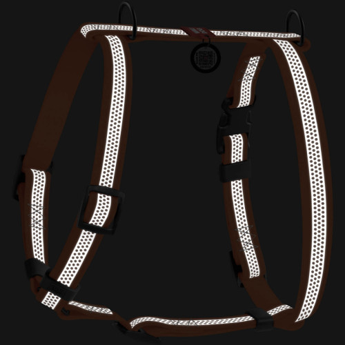 Шлея для собак Н-образная светоотражающая WAUDOG Waterproof цвет "Оранжевый"