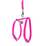 Кожаная шлея WAUDOG Glamour с поводком для котов и мелких собак Розовая