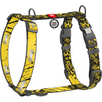 Шлея для собак світловідбивна анатомічна WAUDOG Nylon "Бетмен Ескіз" з QR-паспортом