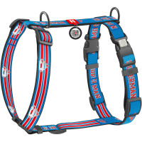 Шлея для собак светоотражающая анатомическая WAUDOG Nylon "Супермен Ретро" с QR-паспортом