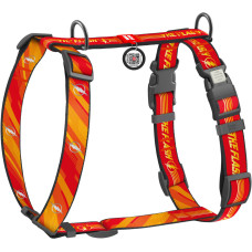 Шлея для собак светоотражающая анатомическая WAUDOG Nylon "Флеш Лого" с QR-паспортом