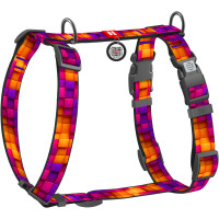Шлея для собак анатомическая WAUDOG Nylon "Кубы 3Д" с QR-паспортом