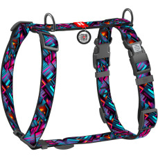 Шлея для собак анатомическая WAUDOG Nylon "Бесконечные миры" с QR-паспортом