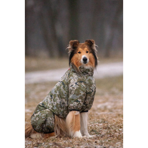 Дождевик-ветровка для собак WAUDOG Clothes с рисунком "Милитари" камуфляж