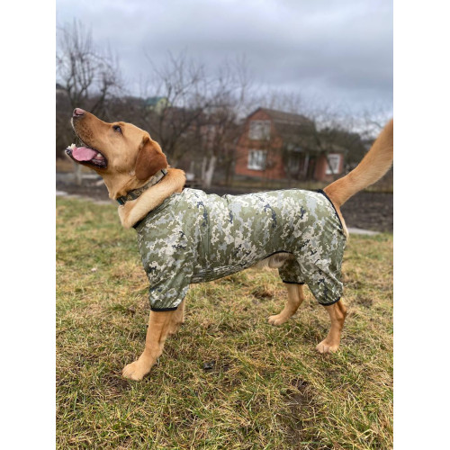 Дождевик-ветровка для собак WAUDOG Clothes с рисунком "Милитари" камуфляж