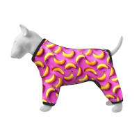 Ветровка для собак WAUDOG Clothes, рисунок "Бананы на розовом"